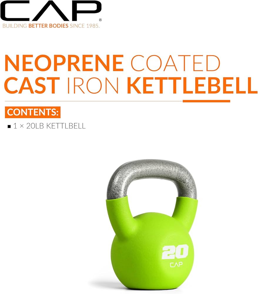 CAP Barbell Cast Iron Kettlebell - Coated Options, Singles and Sets, Multiple Weight Choices | Amazon (US)