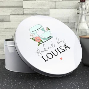 Baked By Personalised Cake Tin, Personalised Baking Tin, Watercolor Baking Tin, Baking Gift, Pers... | Etsy (US)