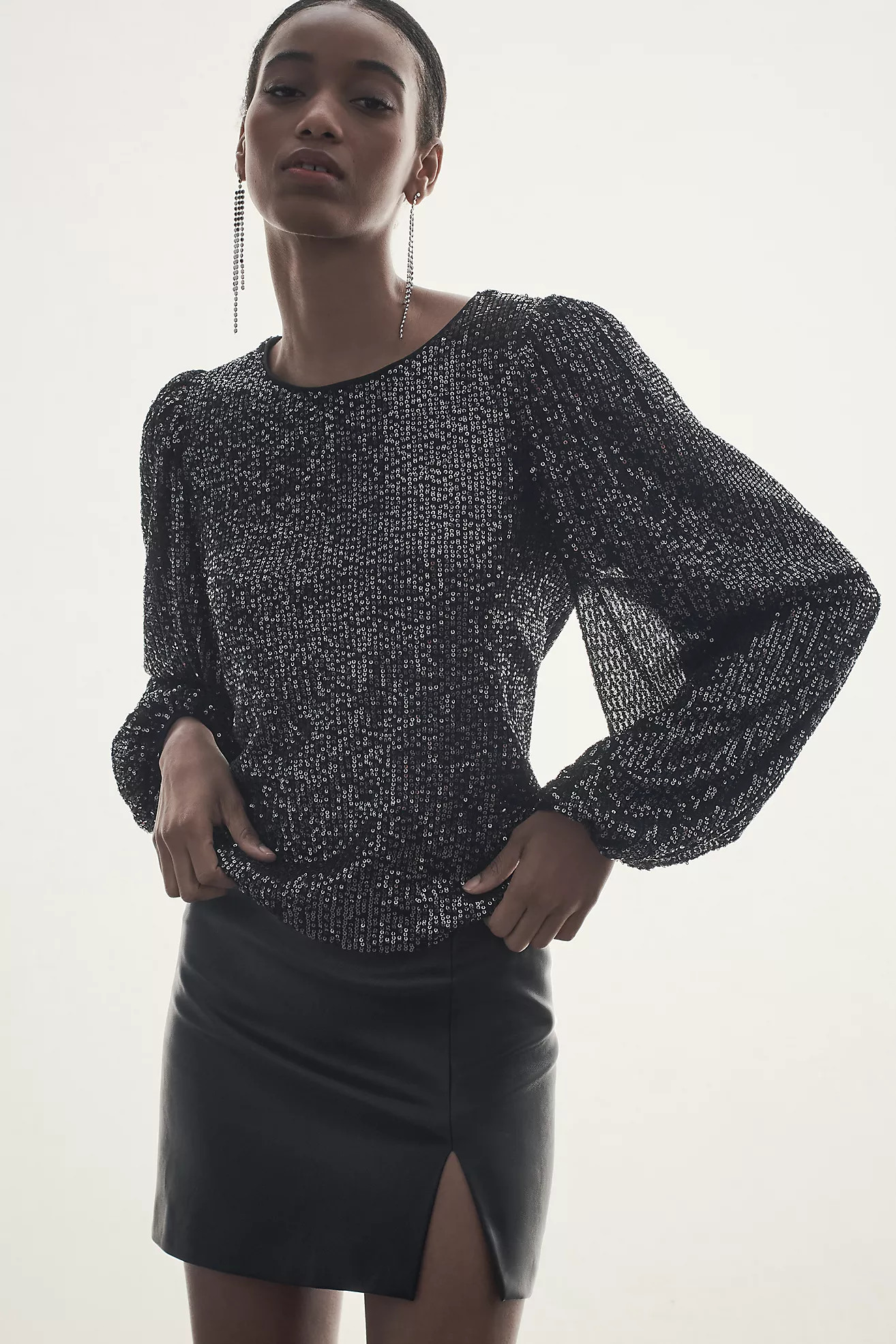 Flat White Sequin Top | Anthropologie (US)