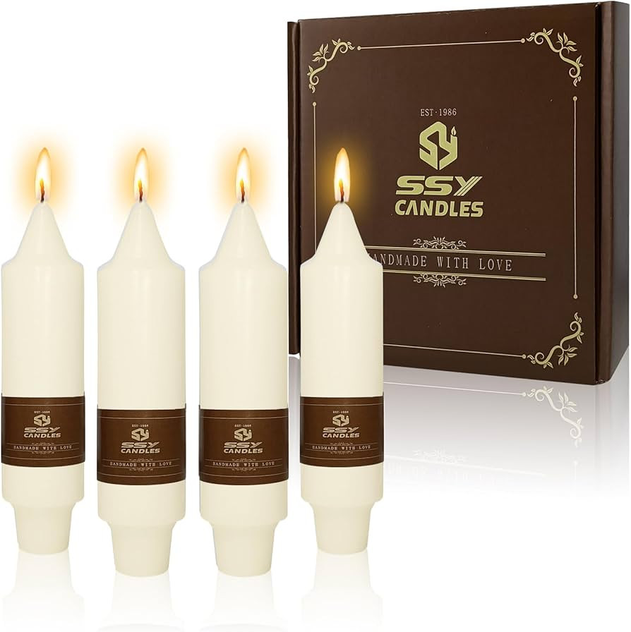 NJAO HOO Ivory Short Taper Candle 5 Inch Candlesticks Unscented Dripless Tapered Candle Set for H... | Amazon (US)