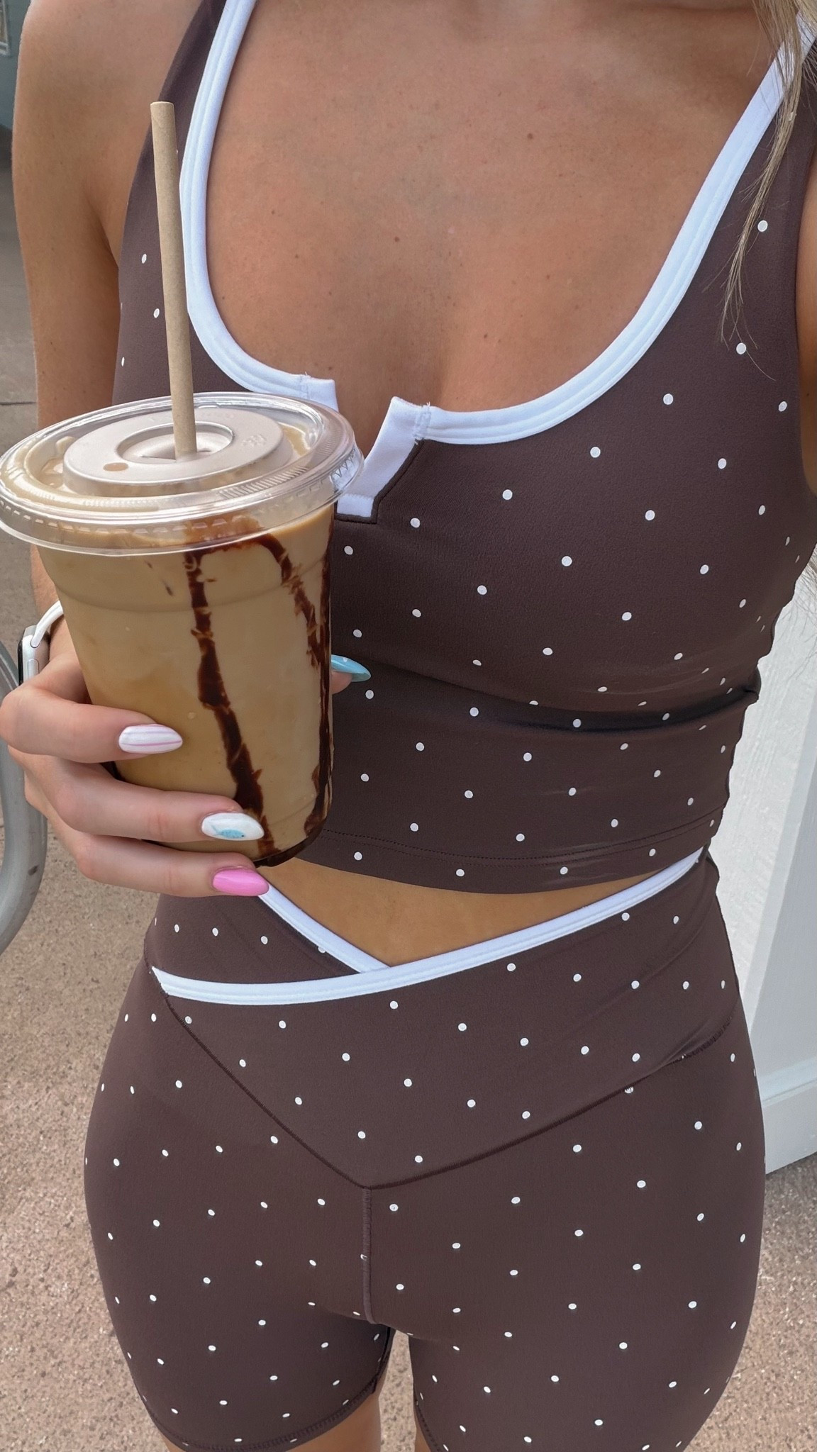 Aerie polka dot set!! @Aerie

#LTKfitnessgoals #LTKootd #LTKActive