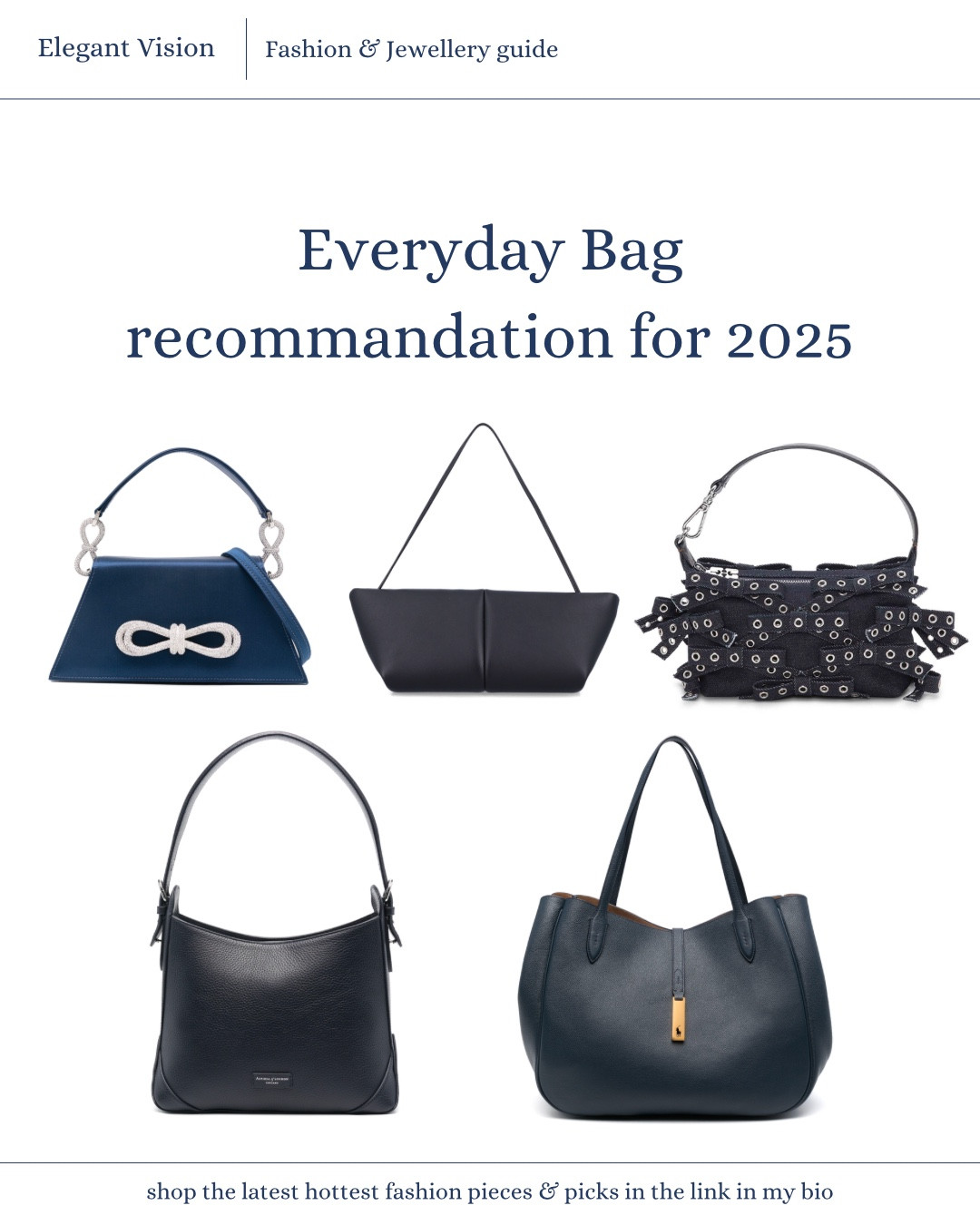 Everyday Bag recommandations for 2025 

#bags
#bag
#handbags #luxurybags
#totebag #backpack #fashionbags #designerbags
#purse
#clutchbag

#LTKWatchNow #LTKItBag #LTKSaleAlert