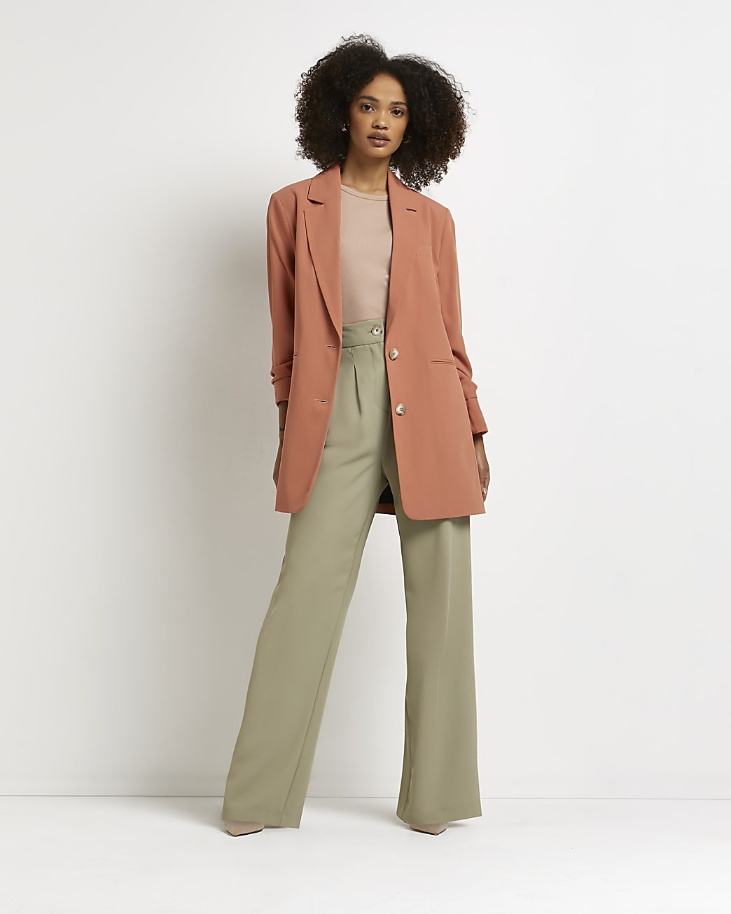 River Island Womens Orange oversized longline blazer | River Island (US)