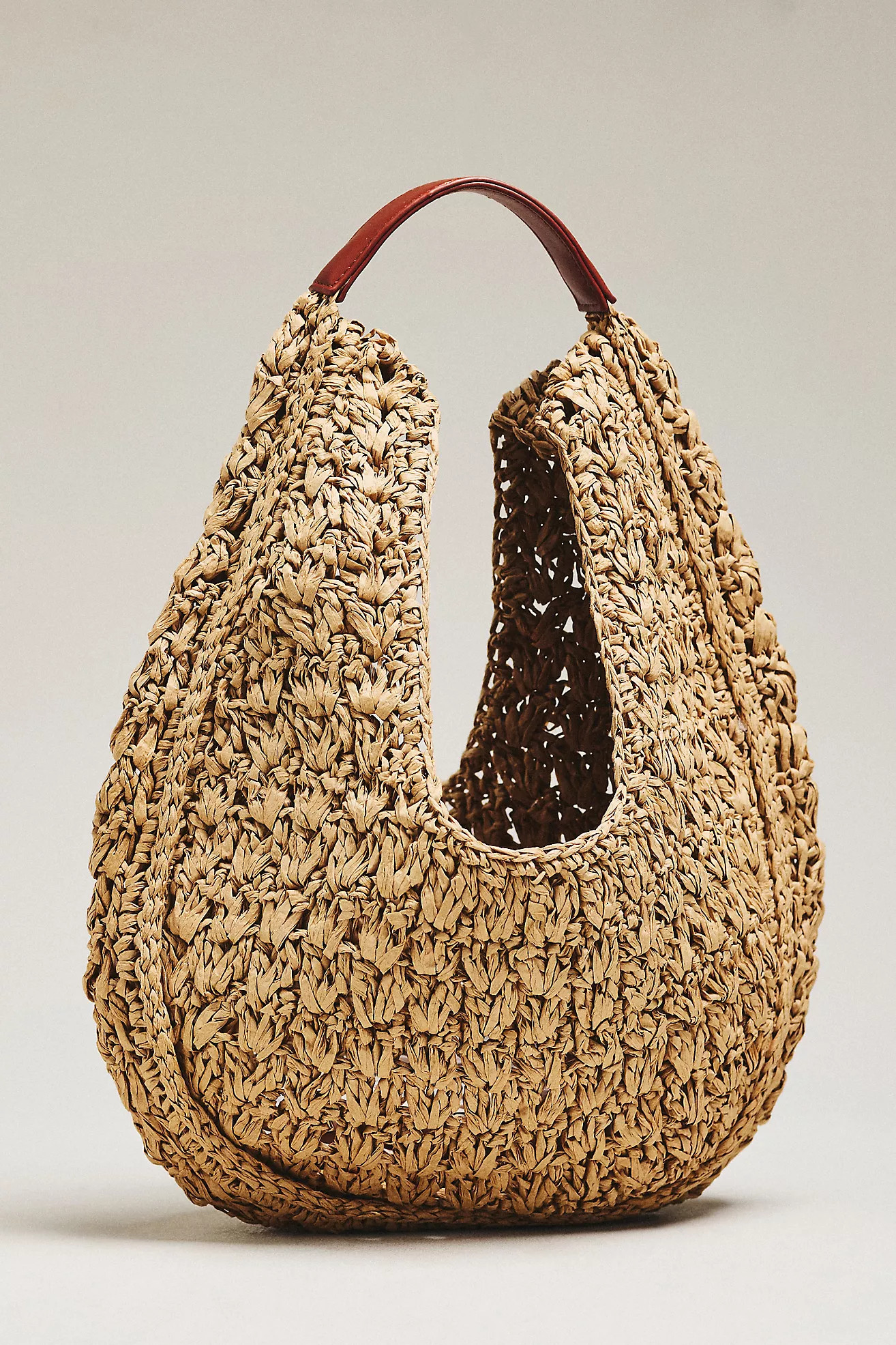 By Anthropologie Large Raffia Slouchy U-Shaped Bag | Anthropologie (US)