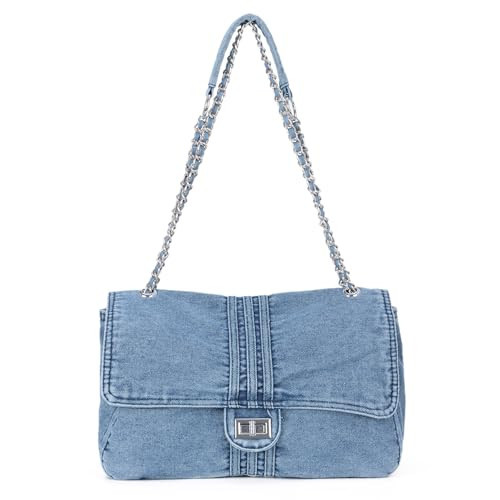 LUI SUI Denim Purse for Women Denim Hobo Bag Casual Jean Crossbody Shoulder Handbag | Amazon (US)