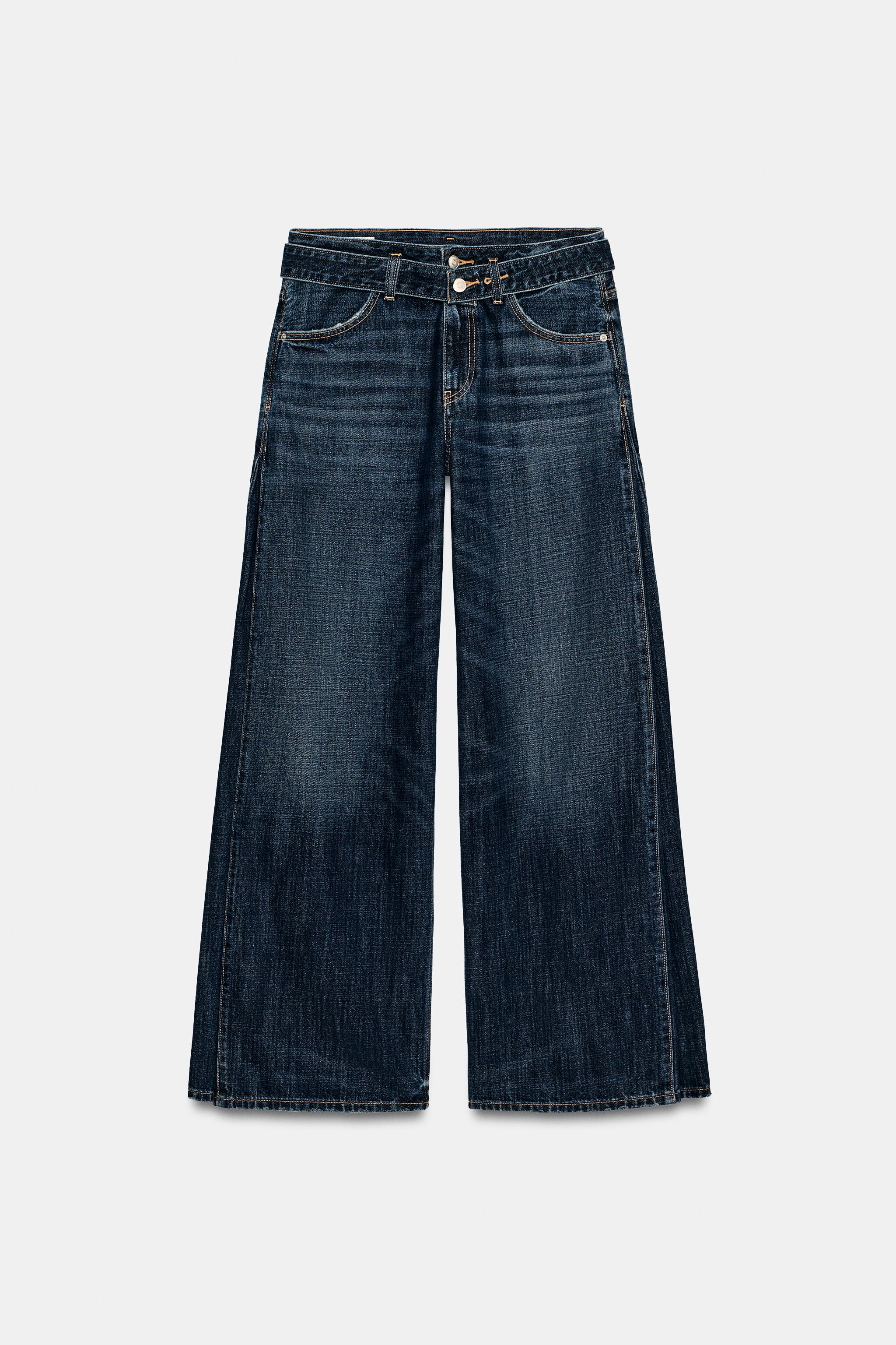 TRF JEANS MIT MITTELHOHEM BUND, G\u00dcRTEL UND ZIERFALTEN | Zara DE