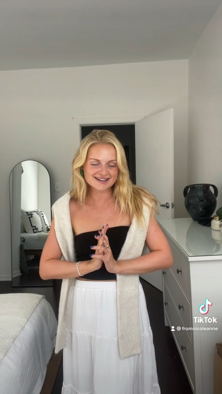 30 days of fall transition outfits! White maxi skirt and black tube top🤍

#LTKunder100 #LTKSeasonal #LTKstyletip