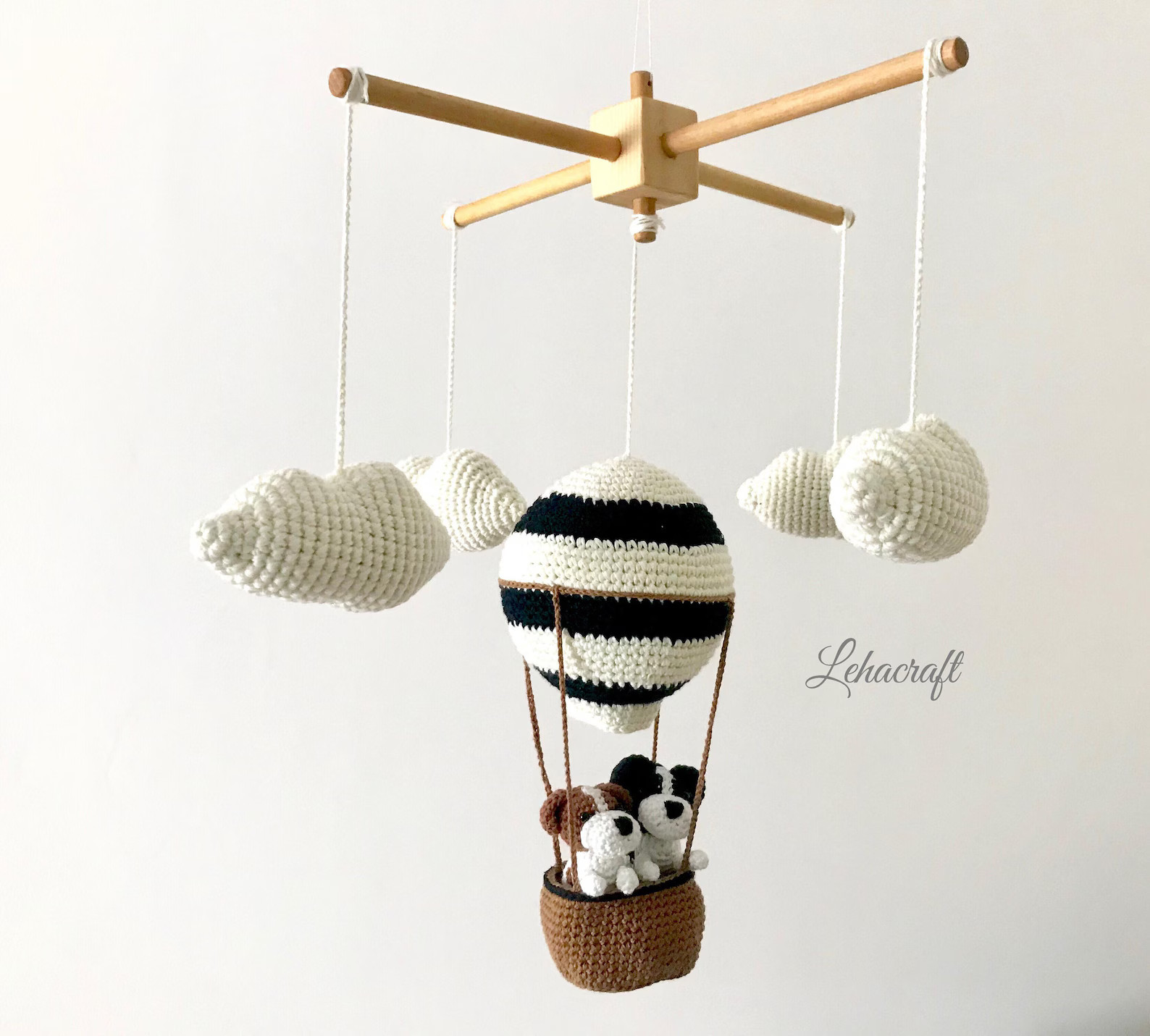 Hot Balloon& 2 Puppies Baby Mobile Puppy Mobile Nursery - Etsy | Etsy (US)