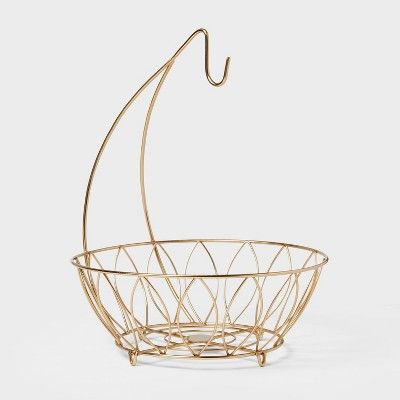 Iron Wire Fruit Basket with Banana Hanger Gold - Threshold&#8482; | Target
