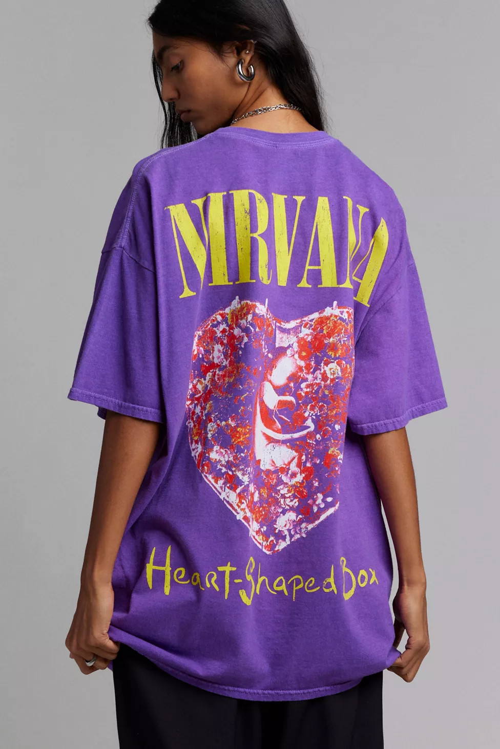 Nirvana Heart-Shaped Box Graphic Oversized Tee | Urban Outfitters (US and RoW)