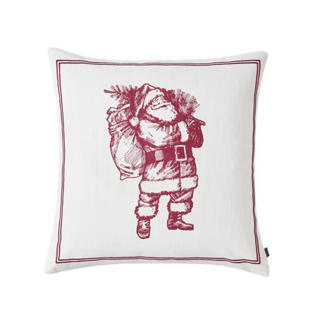 My Texas House 20" x 20" Ivory Vintage Santa Decorative Pillow Cover | Walmart (US)