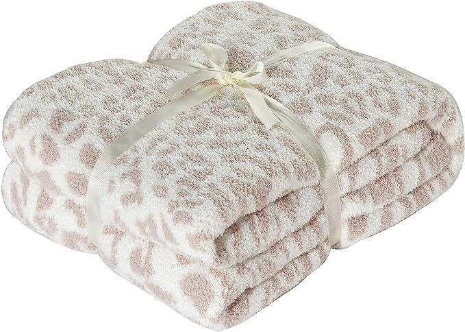 100% Polyester Microfiber Fluffy Leopard Print Big Blanket Queen Bed Blanket Super Soft Chic Cozy... | Amazon (US)