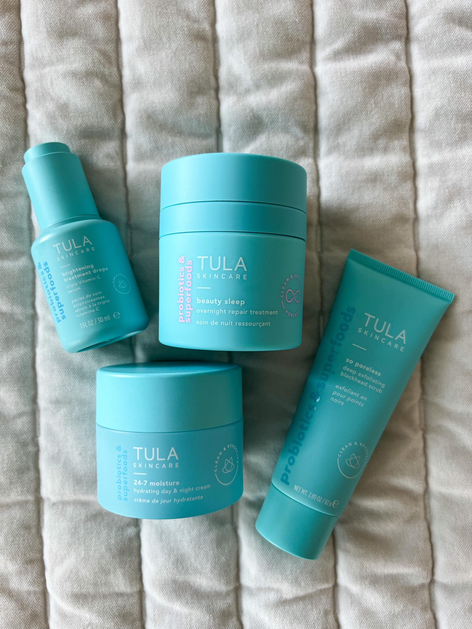 My recent Tula order 🤍🫧 every product is so gentle on my skin, hydrating & gives it the boost it needs for a healthy glow

Skin care products, face moisturizer, exfoliating scrub, brightening drops, anti-aging cream 

#LTKbeauty
