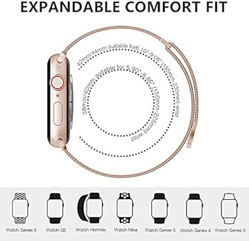 OULUOQI Compatible with Apple Watch Band 38mm 40mm 41mm 42mm 44mm 45mm Women and Men, Stainless S... | Amazon (US)