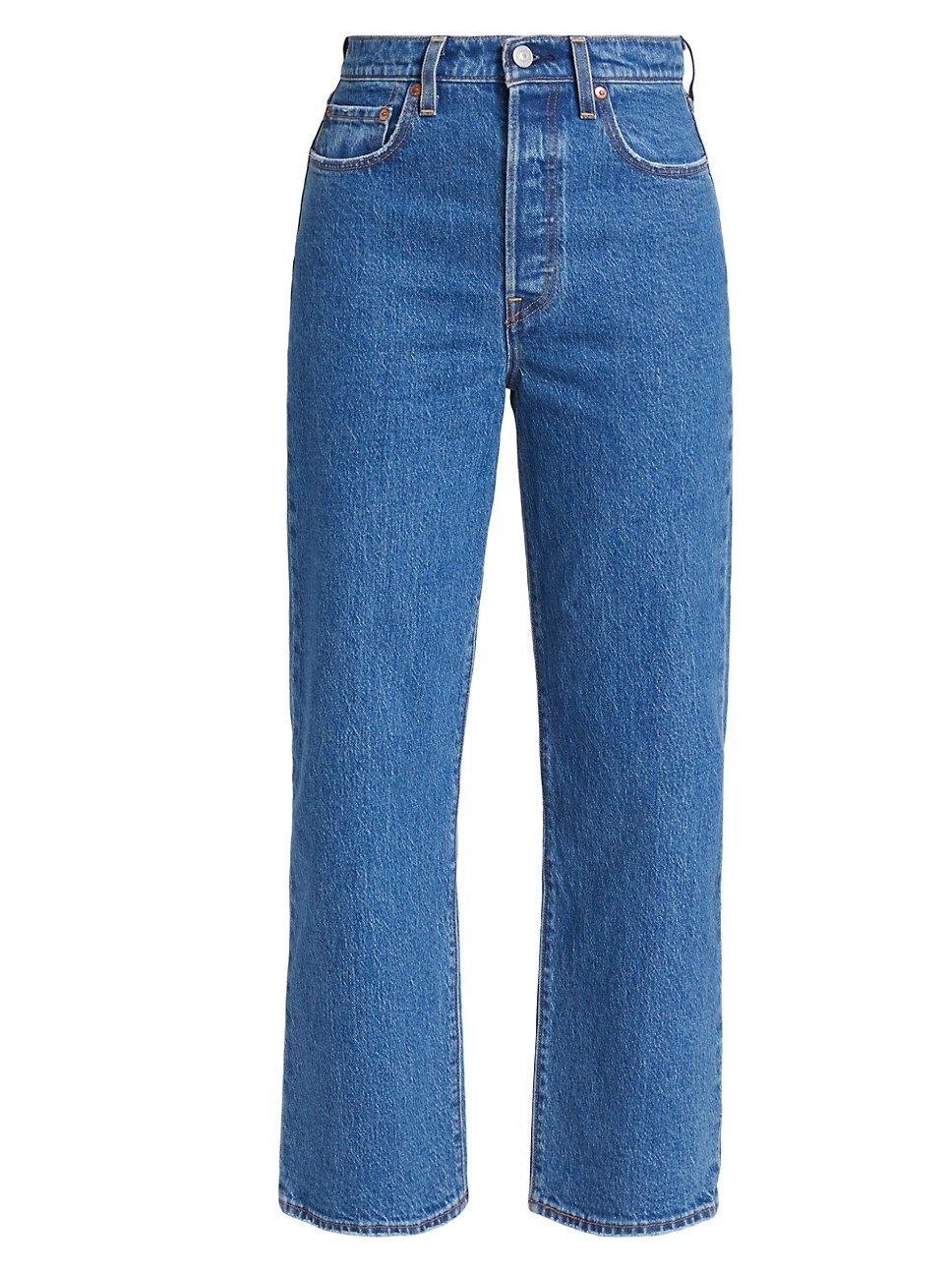 Ribcage High-Rise Straight-Leg Ankle Jeans | Saks Fifth Avenue