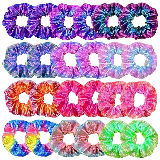 Shiny Metallic Hair Scrunchies for Girls Women Gift Stocking Stuffers | Amazon (US)