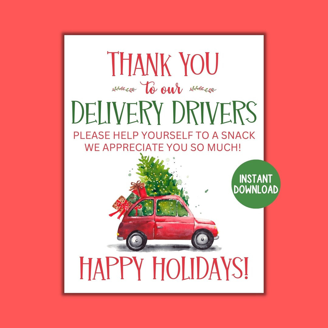 Delivery Driver Snack Sign, PRINTABLE, Delivery Driver Snack Printable, Christmas Delivery, Deliv... | Etsy (US)