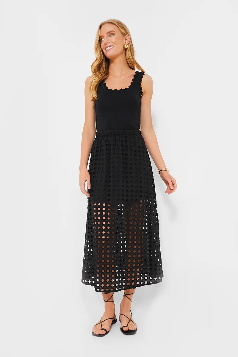Black Cotton Eyelet Eve Skirt | Tuckernuck (US)