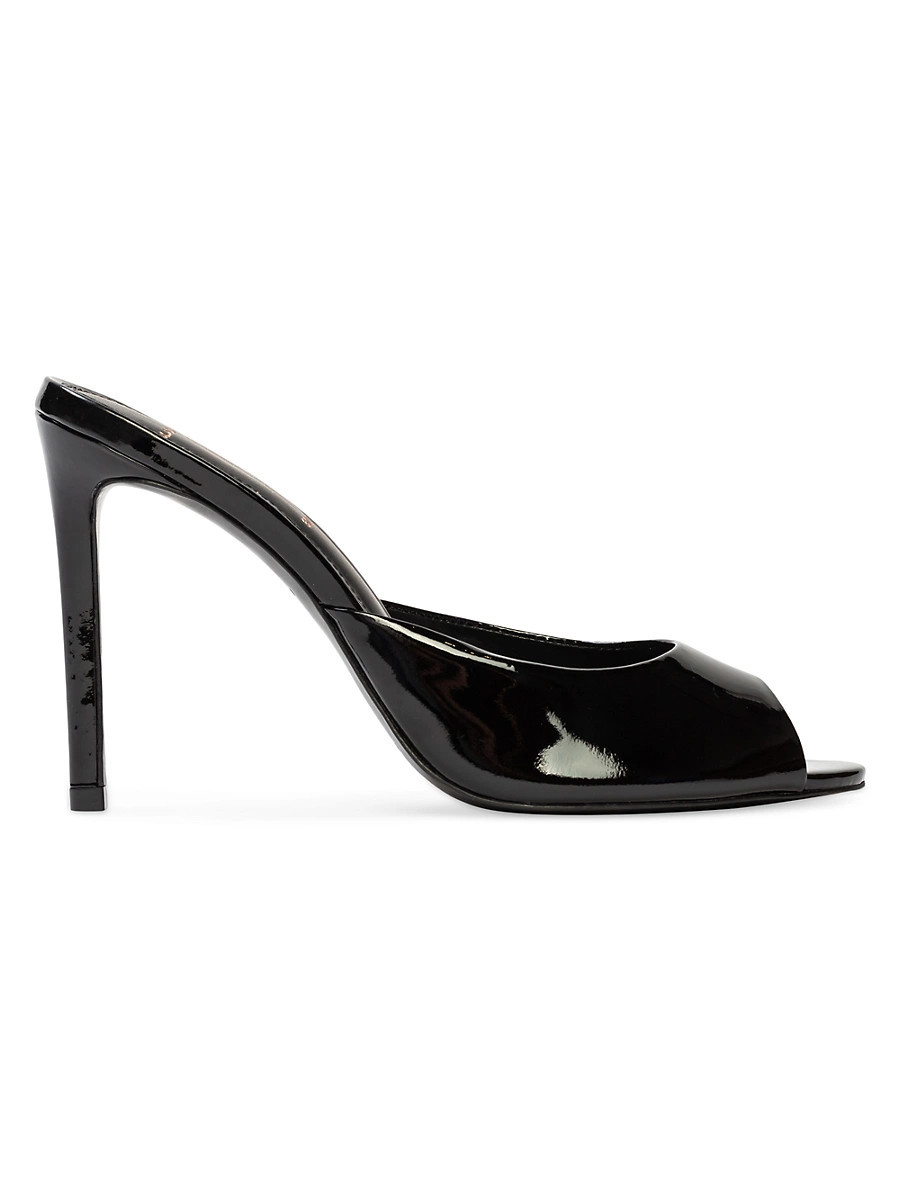 Women's Alessia Patent 100MM Mules - Black Patent - Size 8.5 | Saks Fifth Avenue