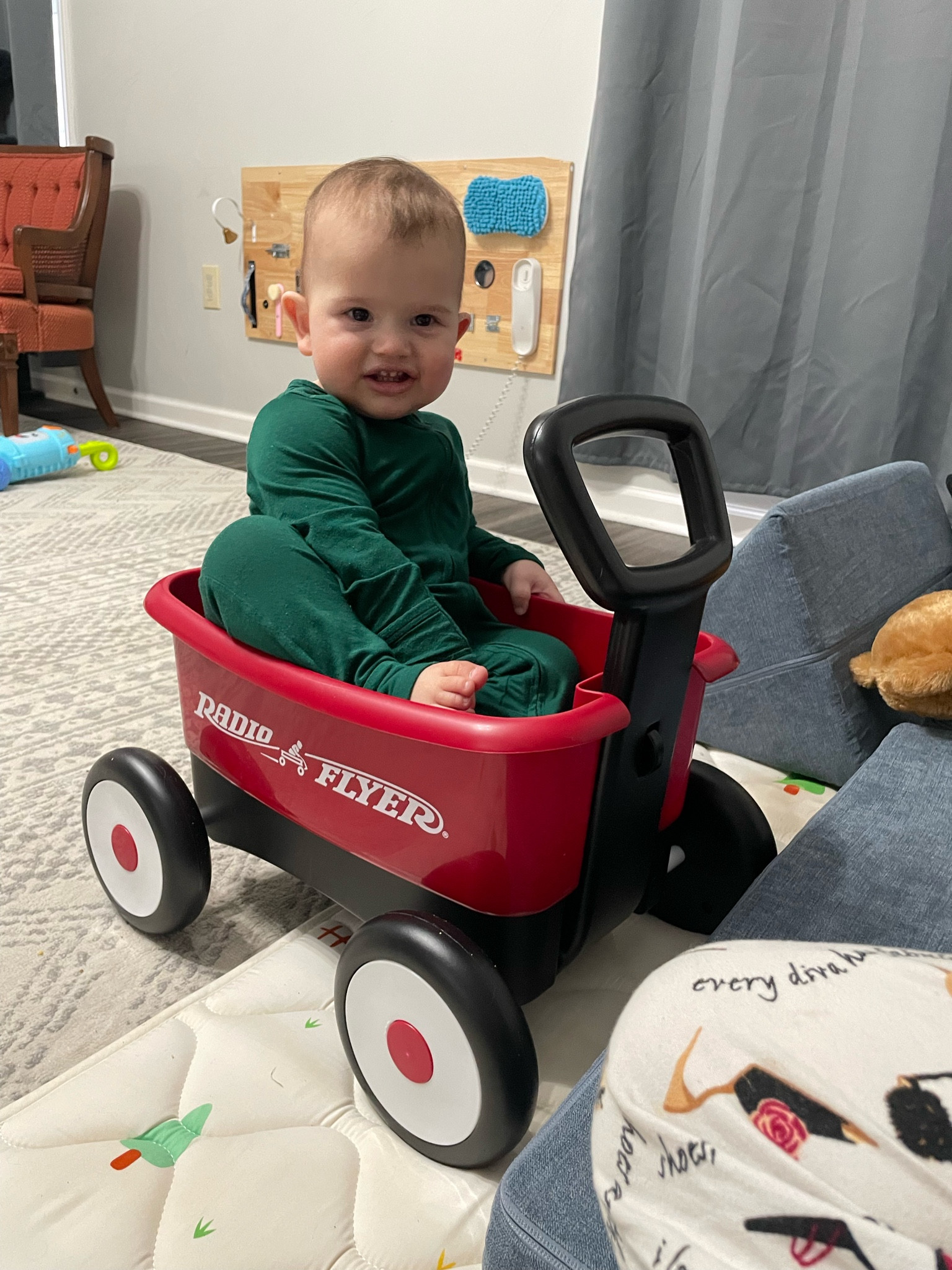 Baby Green Christmas bamboo pjs and little red wagon

#LTKKids #LTKCyberWeek #LTKBaby