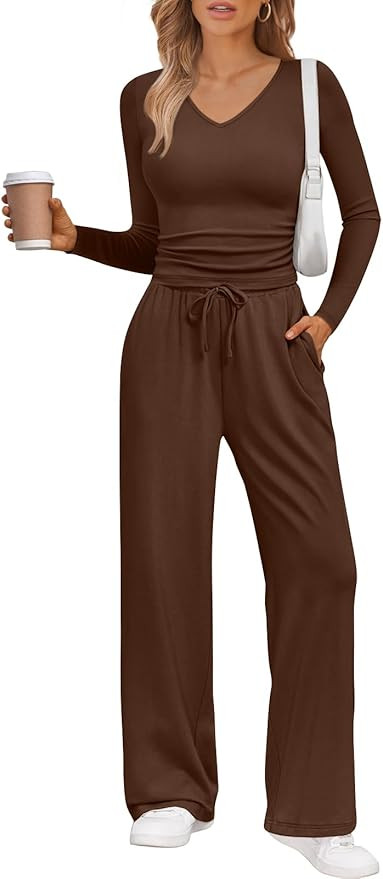 Trendy Queen 2 Piece Lounge Sets for Women Fall Outfits 2025 Fashion Two Piece Sweatsuits Busines... | Amazon (US)