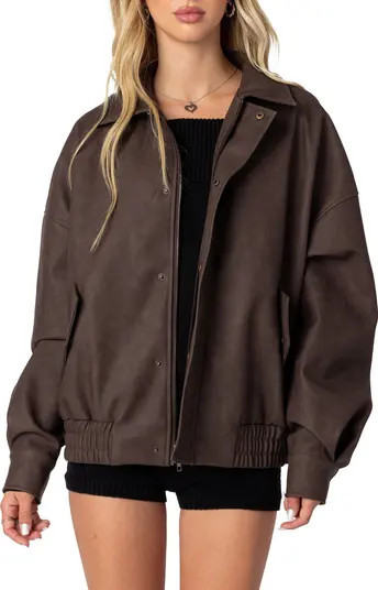 EDIKTED Mori Oversize Faux Leather Jacket | Nordstrom | Nordstrom