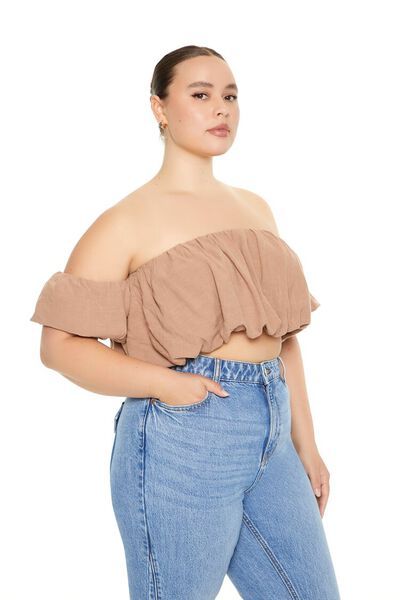 Plus Size Off-the-Shoulder Crop Top | Forever 21