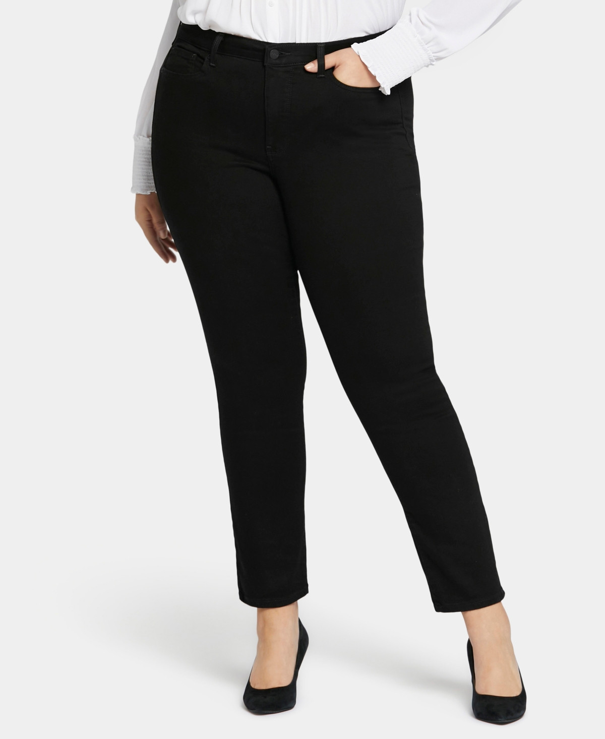 Nydj Plus Size Sheri Slim Jean - Black | Macy's