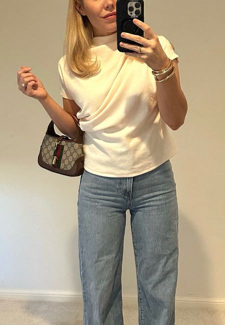 Amazon top
Levi’s jeans 
Wide legs jeans
Gucci bag
Jeans
Denim
Spring 
Summer outfit 
Summer 
Vacation outfit
Date night outfit
Spring outfit
#Itkseasonal
#Itkover40
#Itku

#LTKItBag #LTKFindsUnder50 #LTKShoeCrush