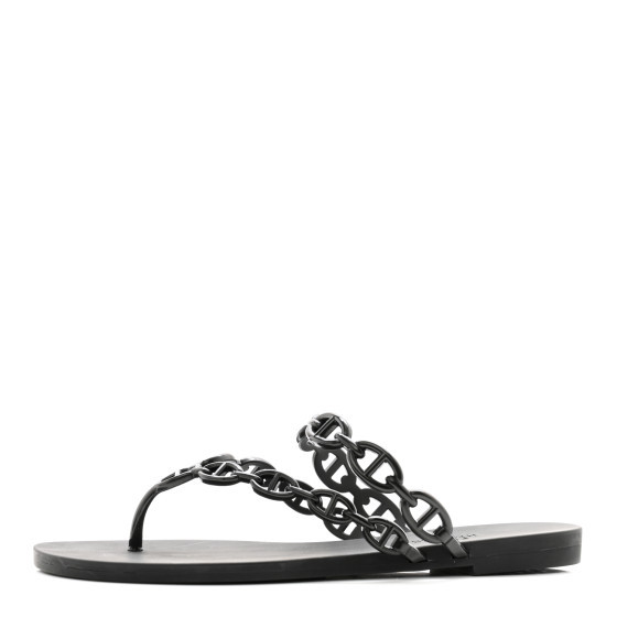 Rubber Chaine d'Ancre Island Sandals 36 Black | FASHIONPHILE (US)