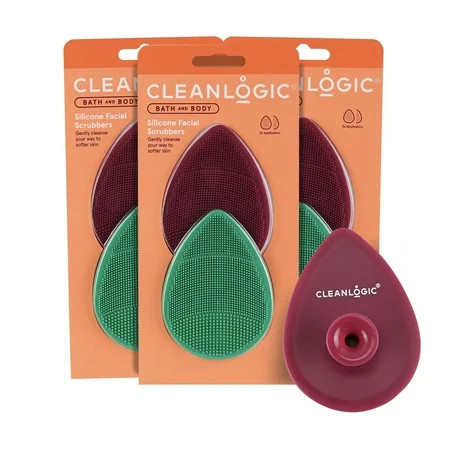 Cleanlogic Silicone Facial Scrubber 6 ct Gently Removes Makeup Cleanses & Exfoliates | Walmart (US)