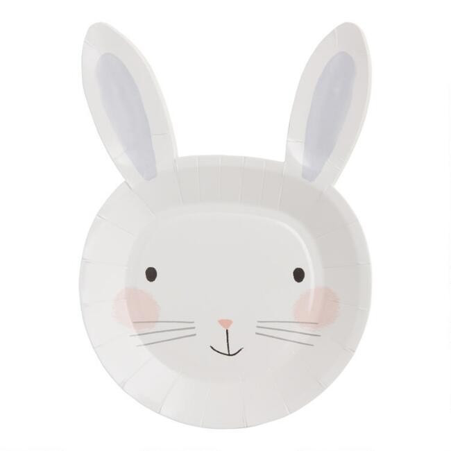 Meri Meri Bunny Face Paper Plates 12 Count | World Market