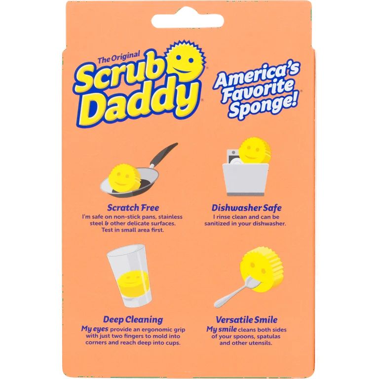 Scrub Daddy Scratch-Free Dish Sponge,  Yellow, 1 Count - Walmart.com | Walmart (US)