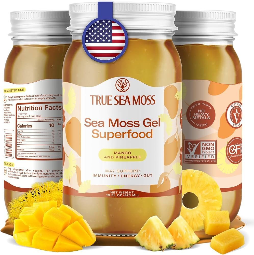 TrueSeaMoss Sea Moss Gel – Made in USA – Wildcrafted Seamoss, Fresh Fruits & Sea Vegetables ... | Amazon (US)