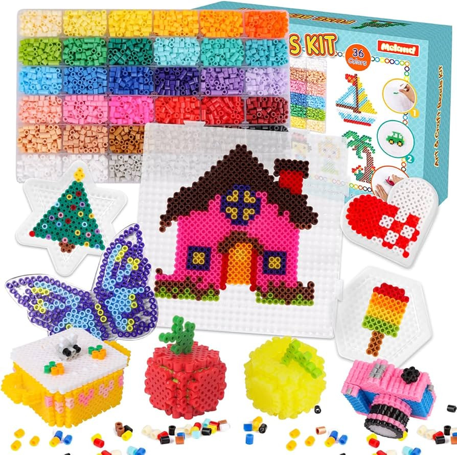 Meland Fuse Beads Kit - 11,000 pcs 36 Colors Craft Set for Kids- 5MM Fuse Beads Set Including 5 P... | Amazon (US)