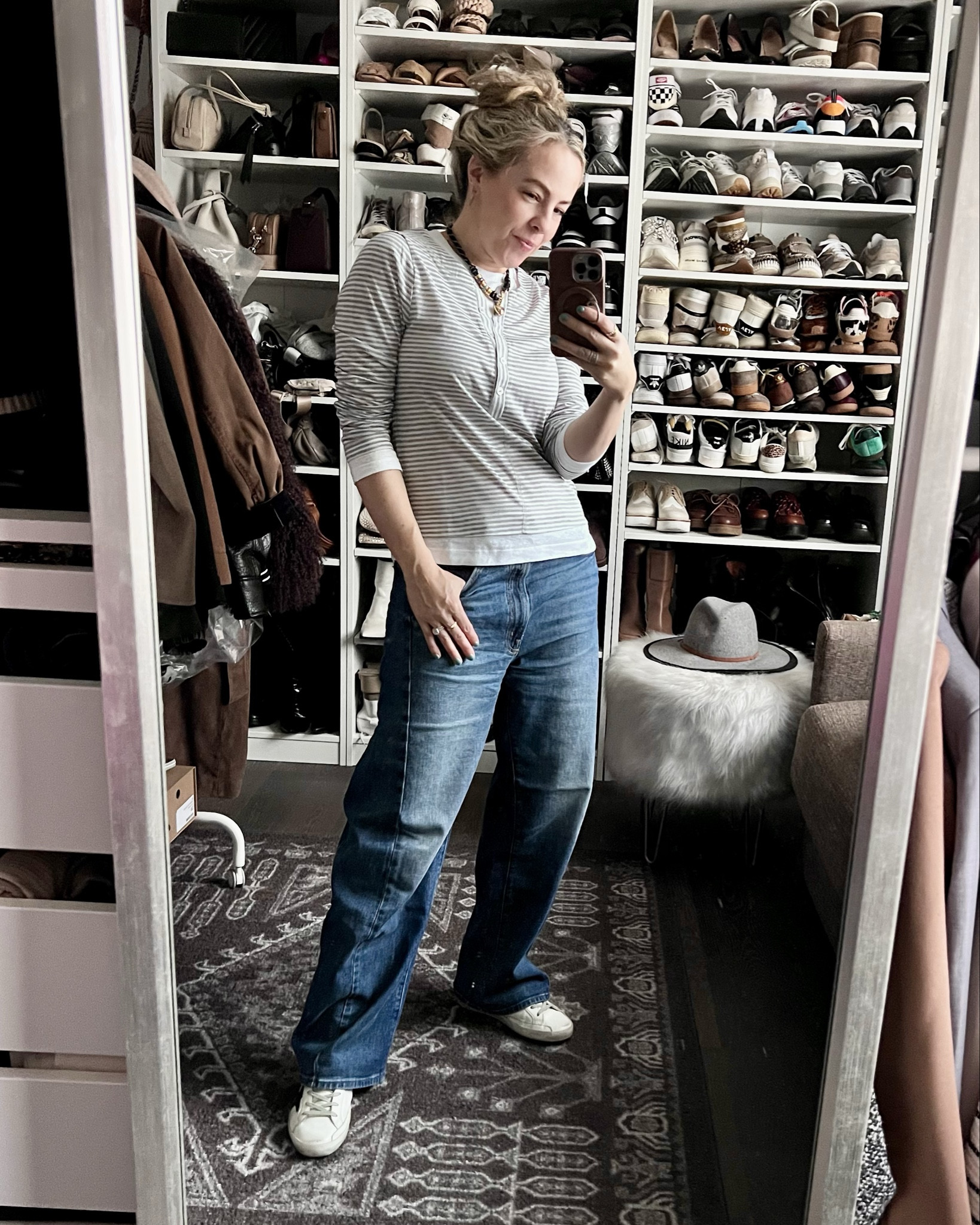 I love a pre-layered look - no messing with how the pieces are laying all day, just a great look made easy. Looks like I’m wearing a white tee under a striped tee, right? All one piece. Right???

#LTKOver40