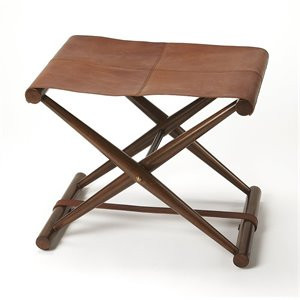 Butler Specialty Sutton Leather Folding Stool In Brown | Homesquare