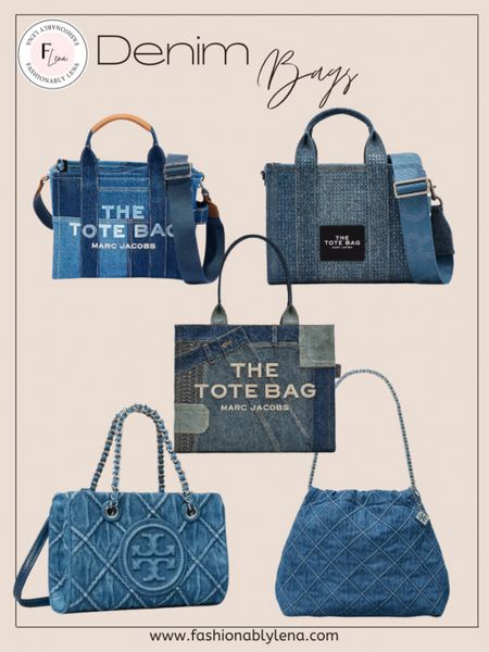 Denim bag, Jean bag, trendy bag, spring bag, summer bag, Tory Burch bag, Marc Jacobs tote bag, designer bag

#LTKitbag #LTKstyletip