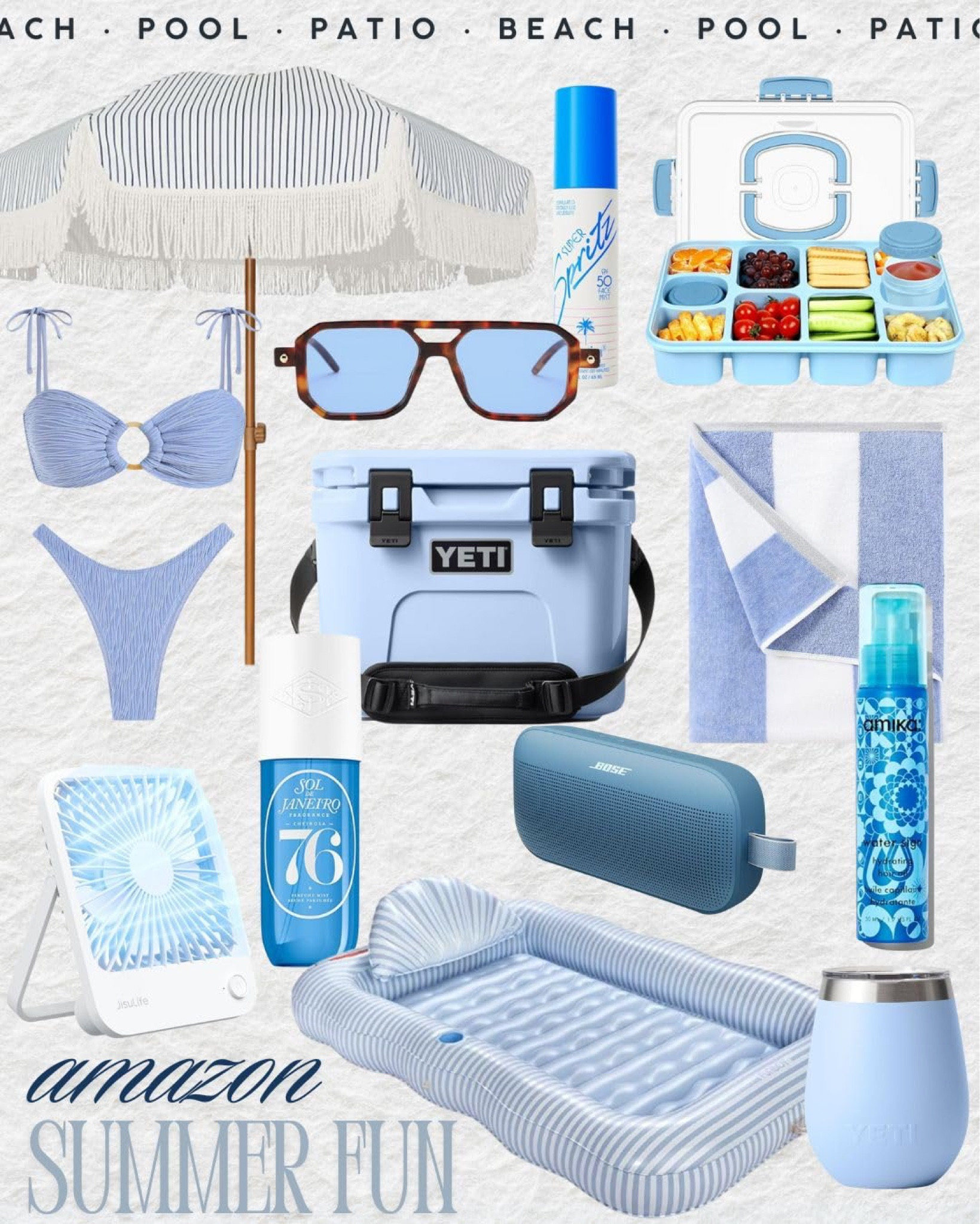 Poolside perfection 💦☀️ From striped floats to chic shade, everything you need for a stylish summer—found on Amazon. Think Yeti coolers, breezy bikinis, SPF must-haves, and patio-ready vibes.

#LTKFindsUnder100 #LTKHome #LTKFindsUnder50