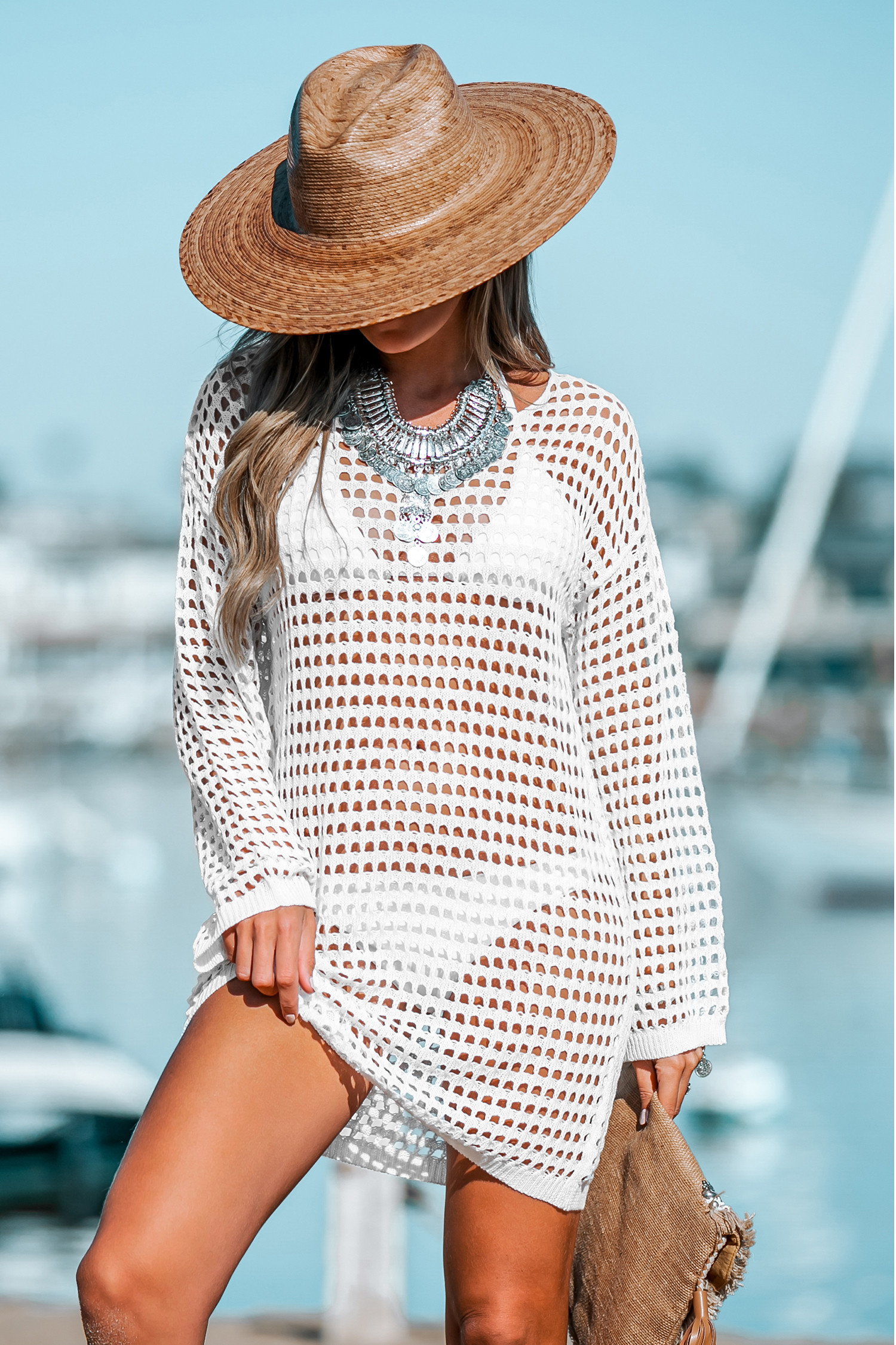 Sheer Crochet Cover-Up Top | Cupshe US
