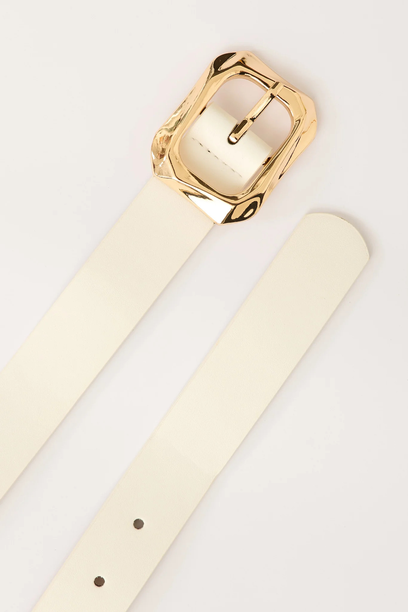 Dita Belt in Cream with Gold Textured Buckle S/M | St.Frock AU