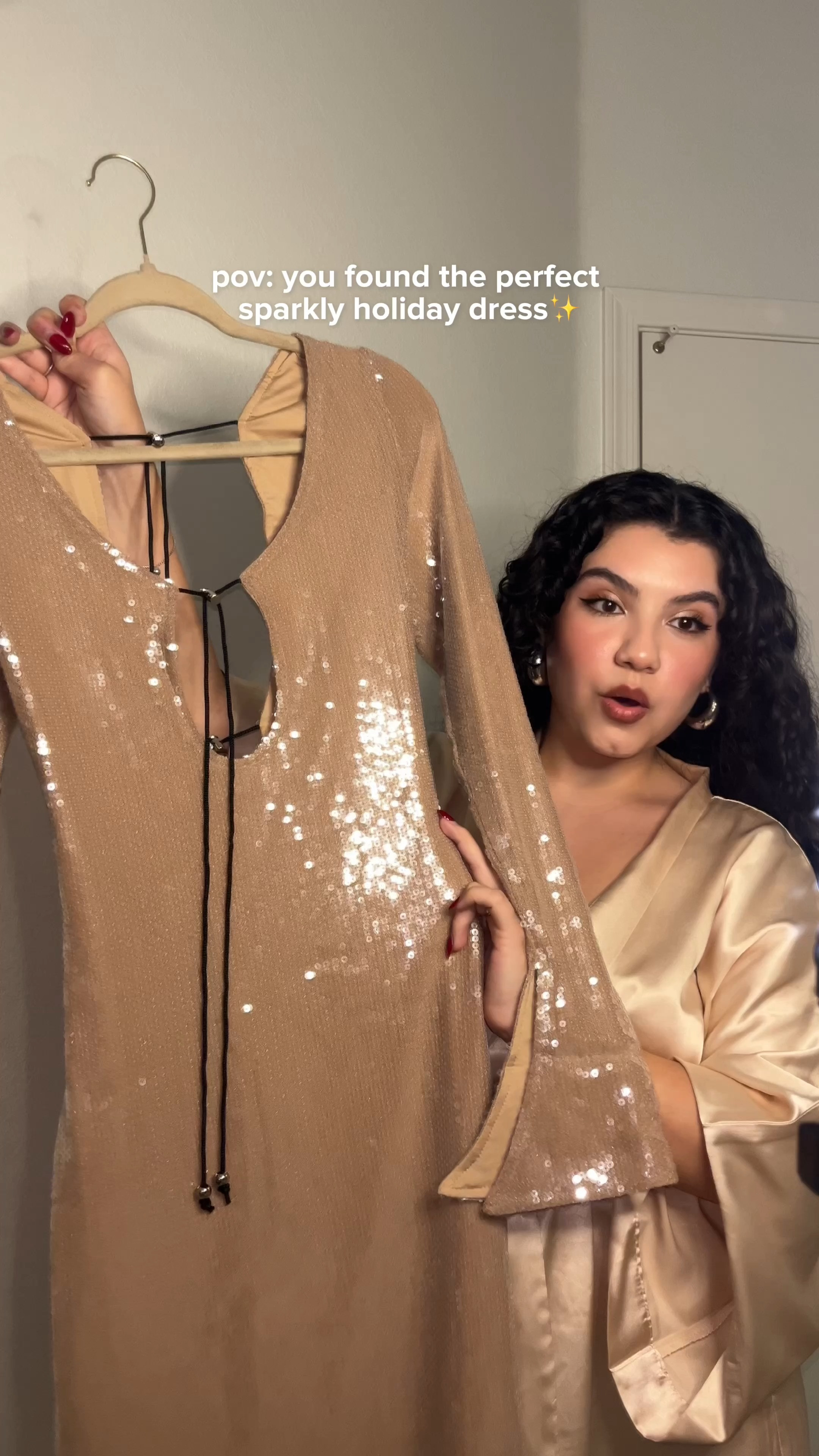 The perfect sparkly dress for the holidays! <3 Stretchy and adjustable, I got this in a size Medium! 

 #LTKHoliday #LTKSeasonal #LTKParties