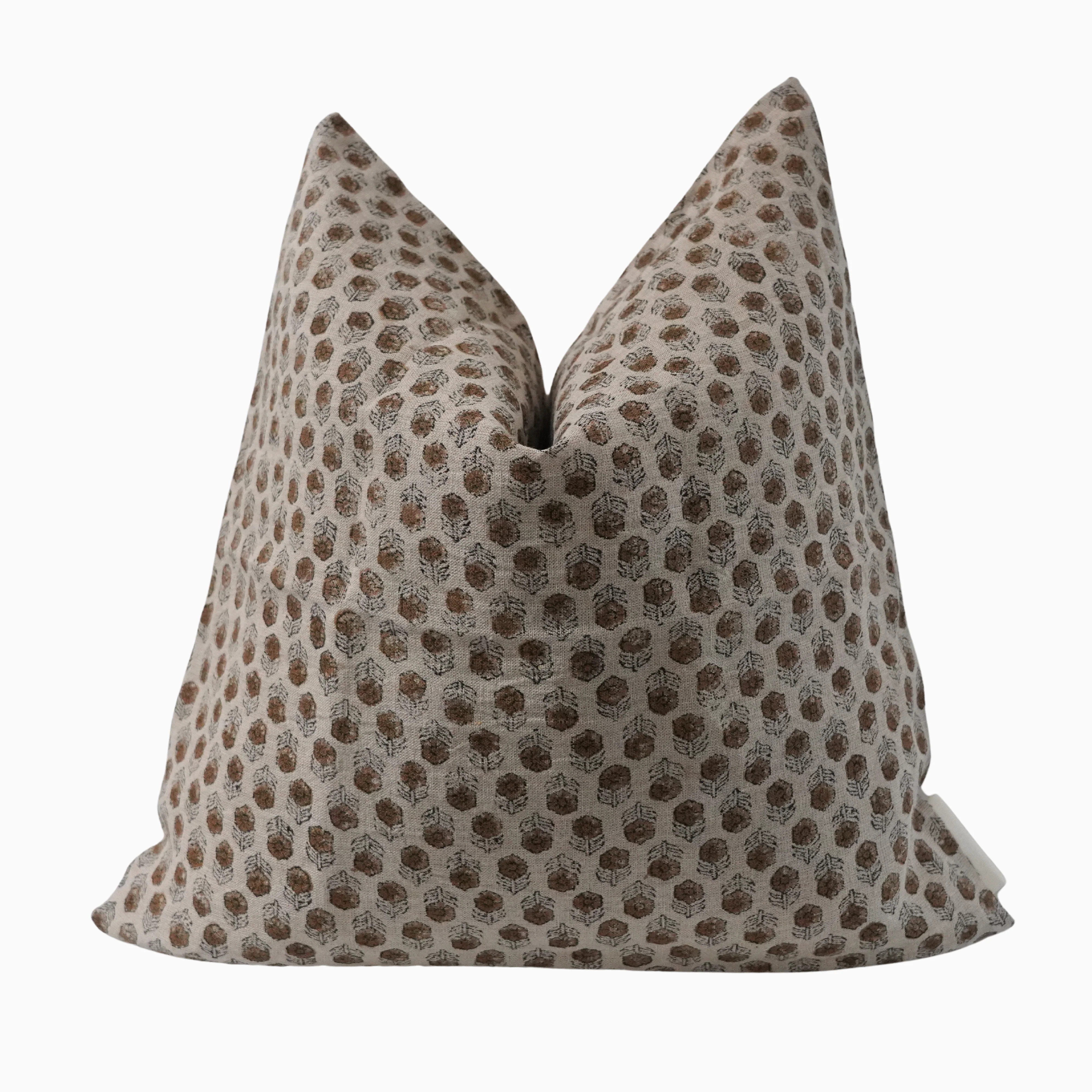 KURA- Indian Hand Block Linen Pillow cover | Ruffled Thread