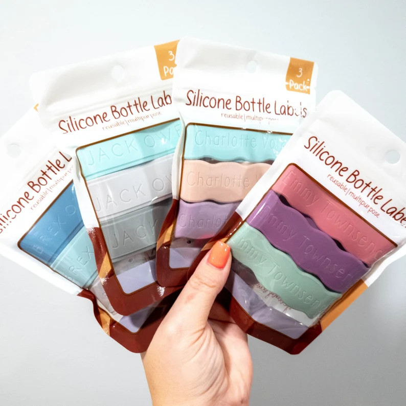 Silicone Bottle Labels 3 Pack, Baby Bottle Label, Sippy Cup Label, Personalized Labels, Daycare L... | Etsy (US)