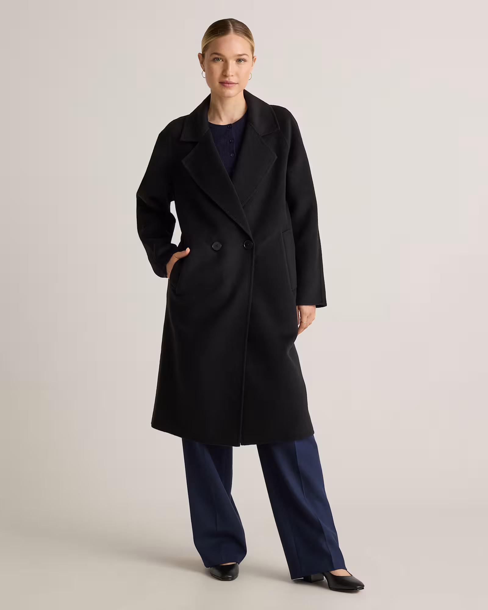 Double-Faced Merino Wool Notched Lapel Coat | Quince