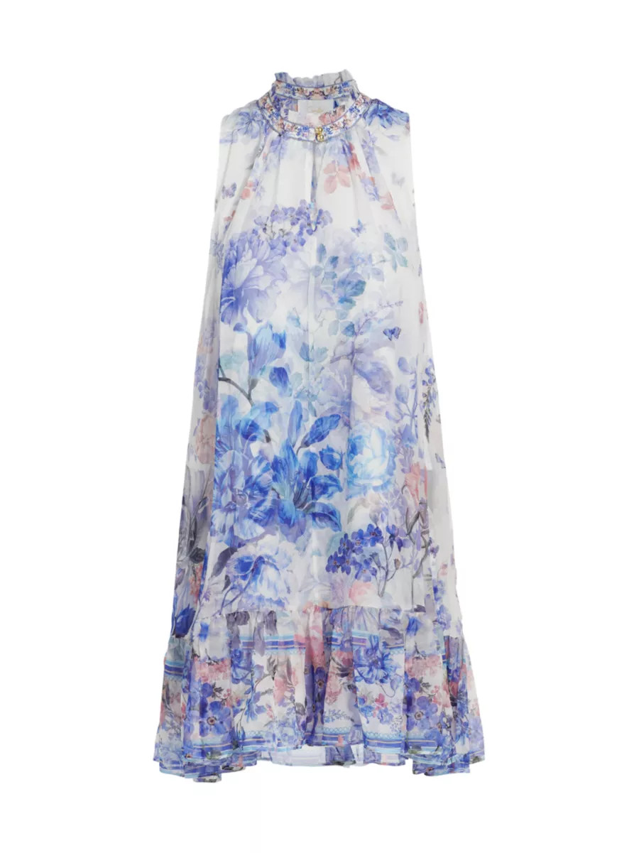 True Bloom Silk Ruffle Minidress | Saks Fifth Avenue