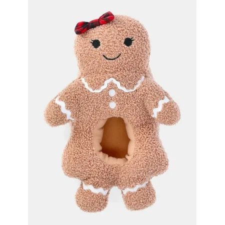 Holiday Time Boys and Girls Plush Gingerbread Slippers | Walmart (US)