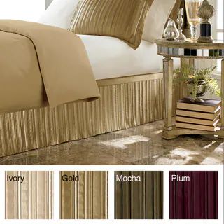 Luxury Pleated Satin 15-inch Drop Bedskirt (Queen - Gold) | Bed Bath & Beyond