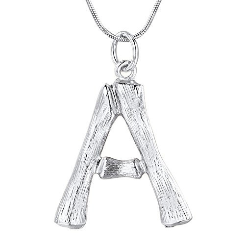 FOCALOOK Statement Bamboo Necklace, 18K Gold Plated Initial Name Pendant Necklace for Women - Big Bamboo Letter Charm Necklace(With Gift Box) | Amazon (US)