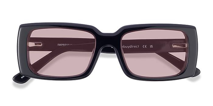 Impression - Rectangle Black Frame Prescription Sunglasses | EyeBuyDirect | EyeBuyDirect.com